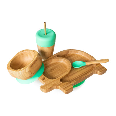 Nursing and feeding collection bamboo elephant plate set