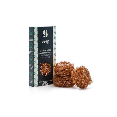 recyclable copper scourer pack of 3