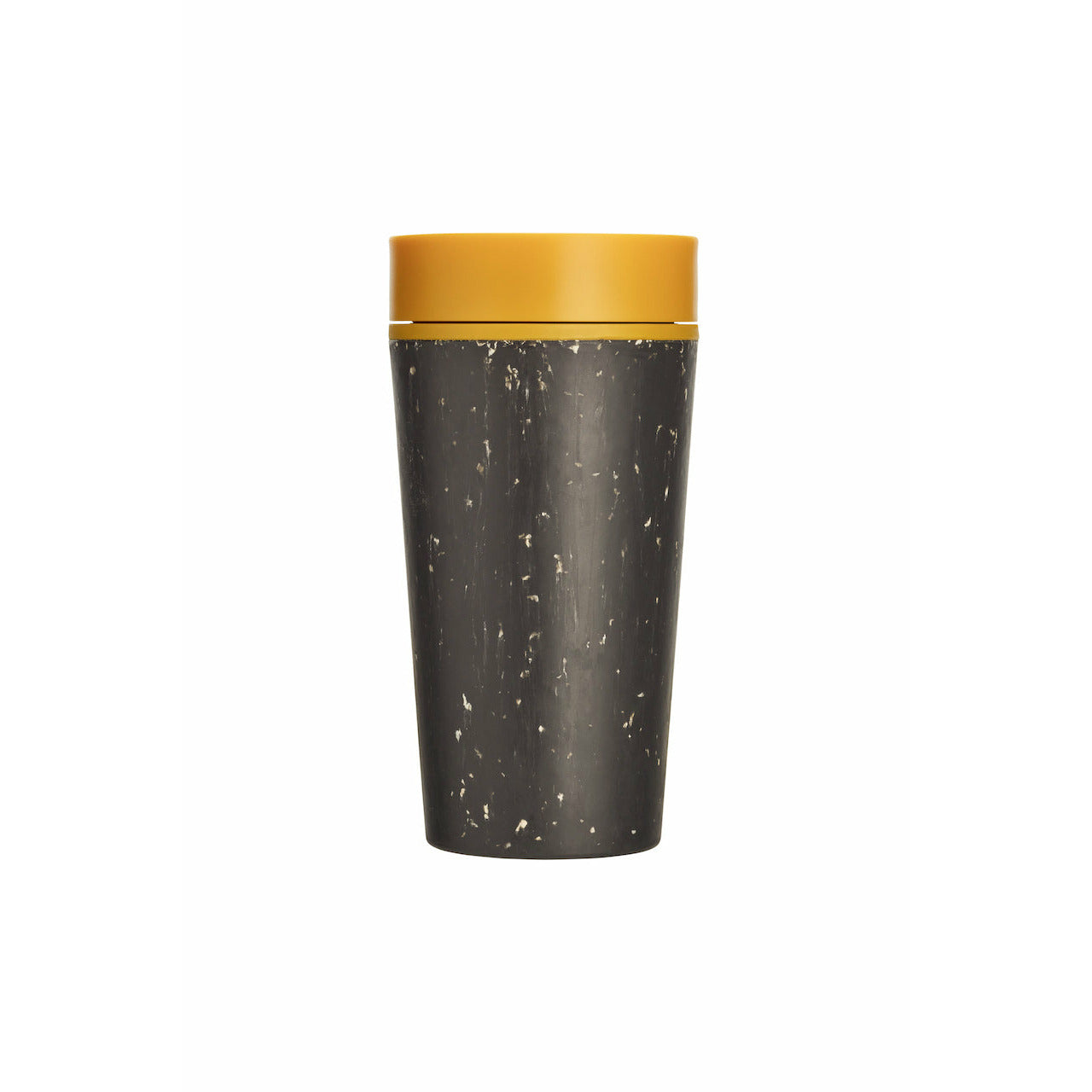 Reusable coffee cup black and mustard
