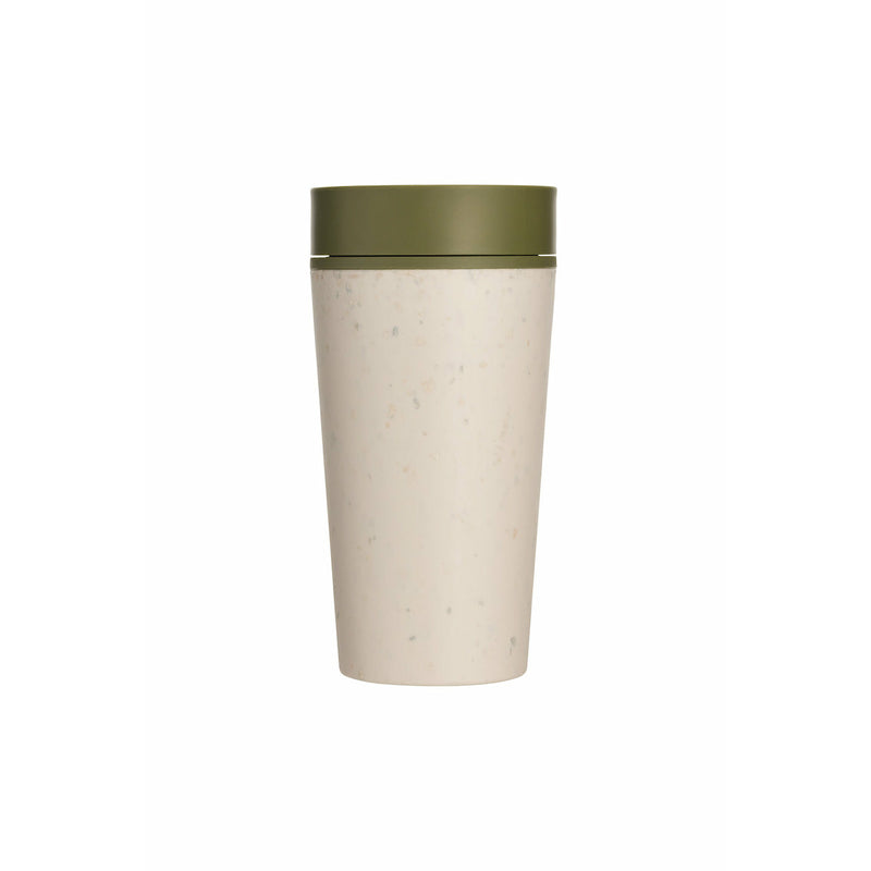 Reusable coffee cup cream and honest green