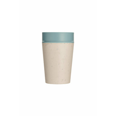 Reusable coffee cup cream and blue small