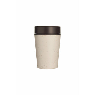 Reusable coffee cup cream and black small