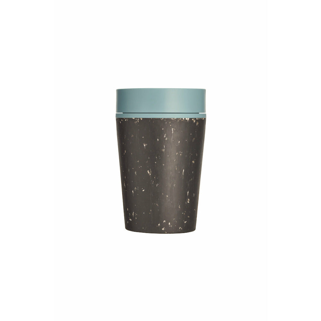 Reusable coffee cup black and blue small