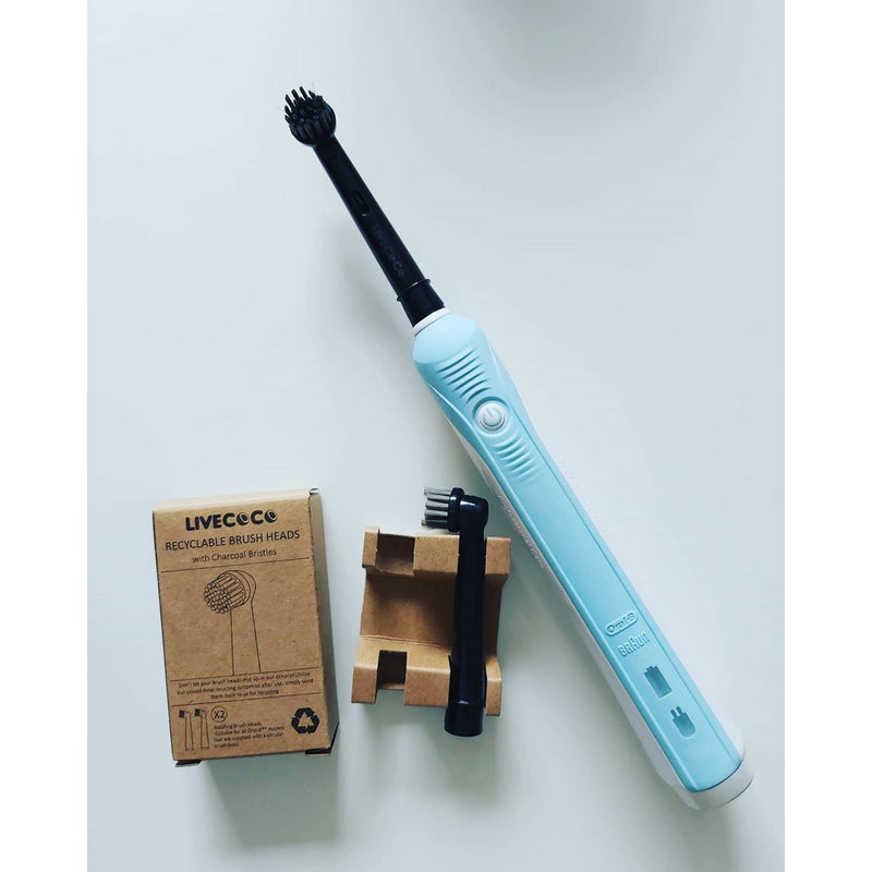 Recyclable brush heads with toothbrush Oral B