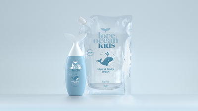 Love Ocean Kids Hair and Body wash bottle and refill bundle