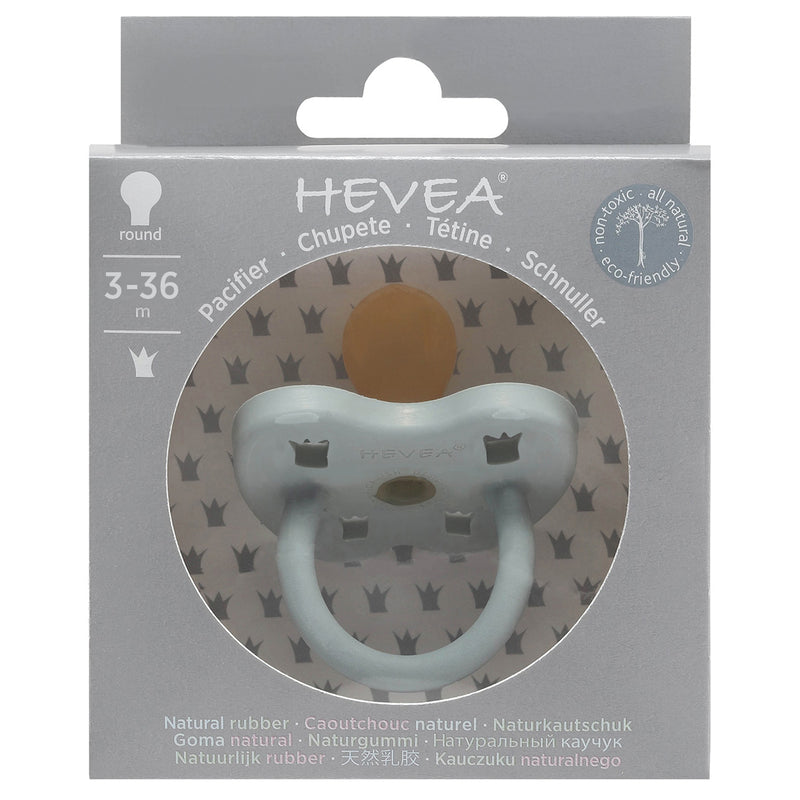 Hevea pacifier round gorgeous grey in packet