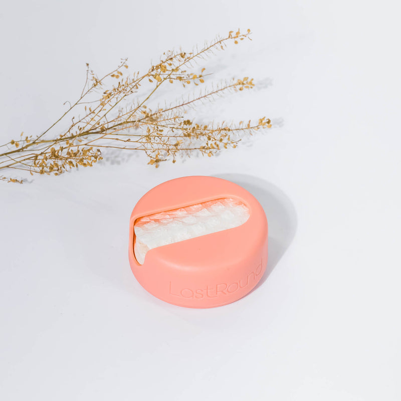reusable make up round peach