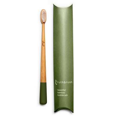 bamboo toothbrush moss green medium
