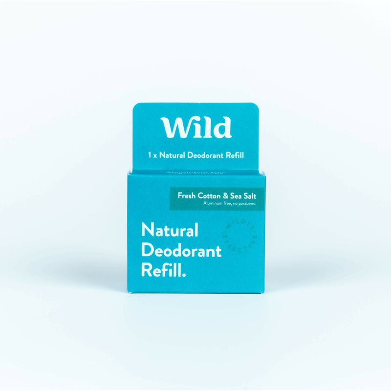 Wild - Natural Refillable Deodorant - Aluminum Free - Refill Variety Pack  Includes Fresh Cotton & Sea Salt, Jasmine & Mandarin and Coconut & Vanilla