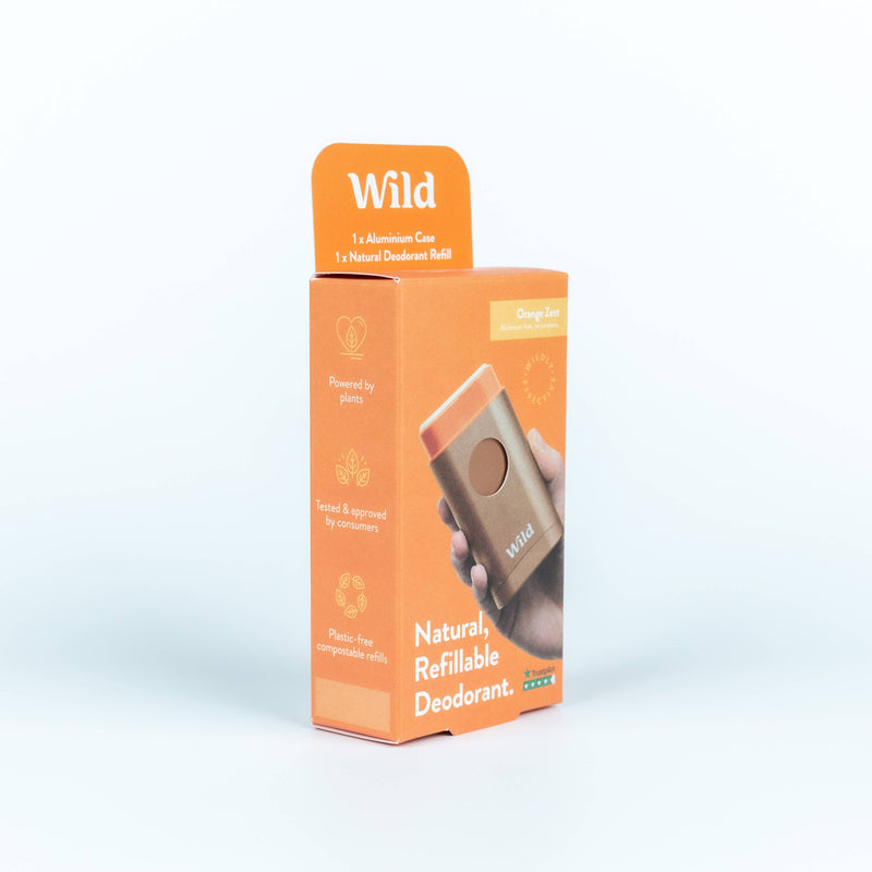 Wild deodorant refill and case - orange zest